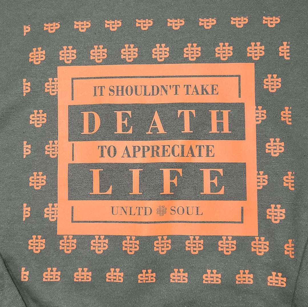 LIFE & DEATH HOODIE - FOREST GREEN/ORANGE