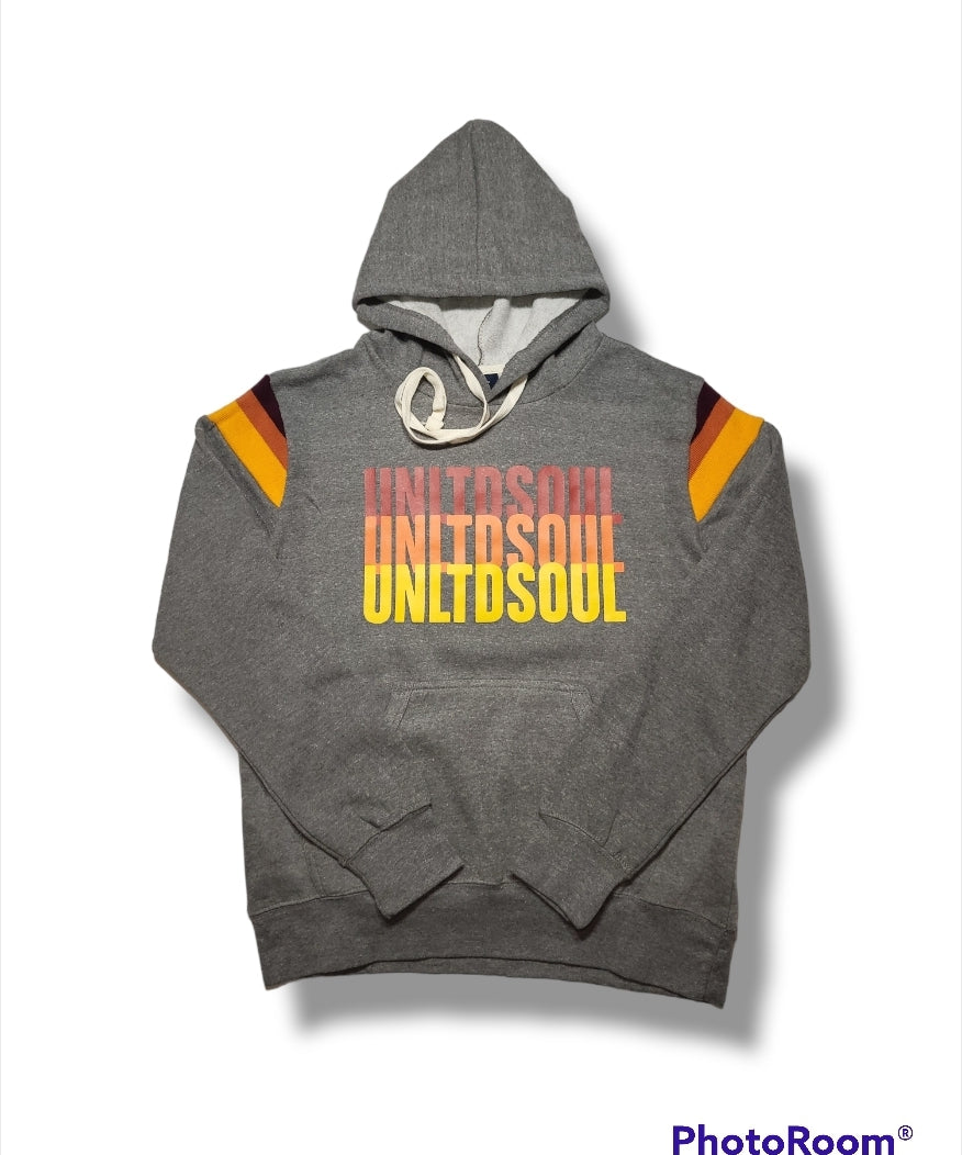 TRIPLE LOGO HOODIE - GREY/ORANGE