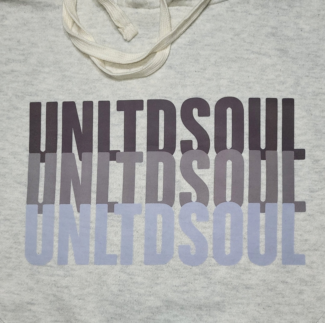 TRIPLE LOGO HOODIE - CREAM/GREY